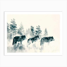 Wolf Tracks - Gray Wolf Art Print