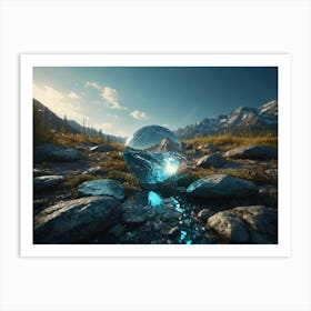 Glass Ball In The Mountains Art Print