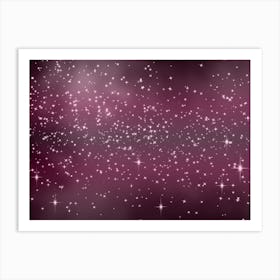 Mist Pink Shining Star Background Art Print