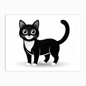 Black And White Cat 2 Art Print