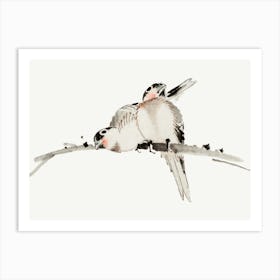 Hokusai Birds On A Branch Art Print