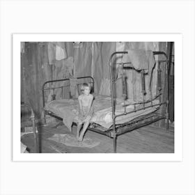 Daughter Of Agricultural Day Laborer In Bedroom Of Home In Mcintosh County, Oklahoma By Russell Lee Art Print