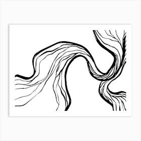 Abstract Wavy Line Drawing Art Print