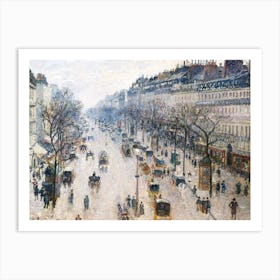 The Boulevard Montmartre On A Winter Morning, Camille Pisarro Art Print