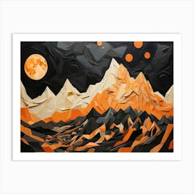 Moonlight In The Mountains 2 Art Print