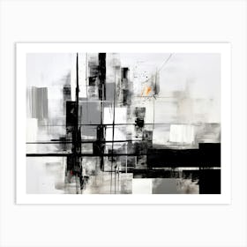 Urban Pulse Abstract Black And White 2 Art Print