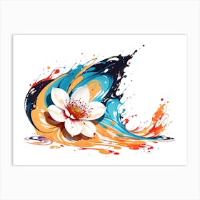 Abstract Paint Splash Flower Arrangement 20 Art Print