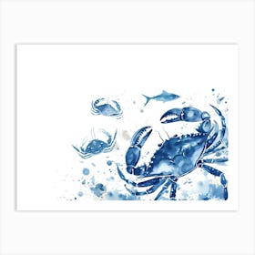 Watercolor Blue Crab 1 Art Print