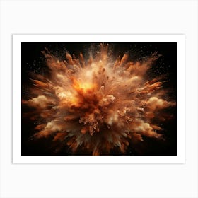 Brown Powder Explosion Art Print