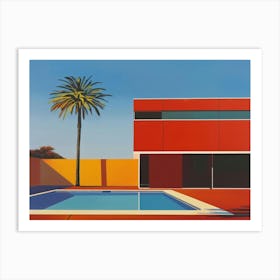 House And A Pool Art Print