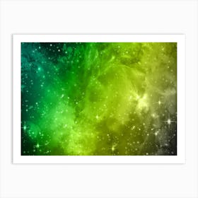 Green Aqua Galaxy Space Background Art Print