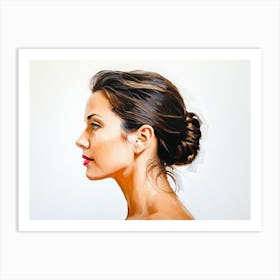 Side Profile Of Beautiful Woman Oil Painting 36 Art Print