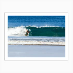 Nature art Surf Beach Poster blue Art Print