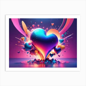 Colorful Heart Creative Art Print 36 Art Print