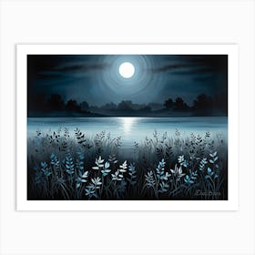 Moonlight Over Water Art Print