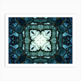 Blue Star Watercolor And Alcohol Ink Art Print