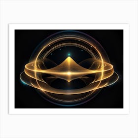 Abstract Golden Circle 2 Art Print