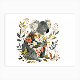 Little Floral Koala 2 Art Print