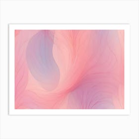 Abstract Background With Flowing, Delicate Lines In Pink And Purple Hues Art Print