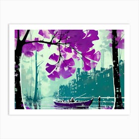 Purple Trees In The Water Art Print