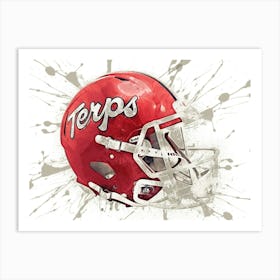 Maryland Terrapins NCAA Helmet Poster Art Print