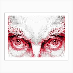 Eyes Of Ancient Evil Red Warning Art Print