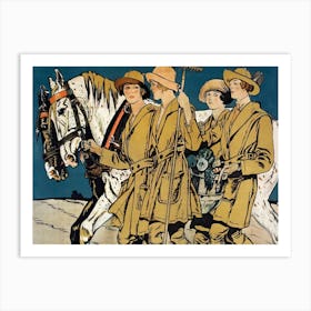 Women With Horse Illustration, Edward Penfield Art Print