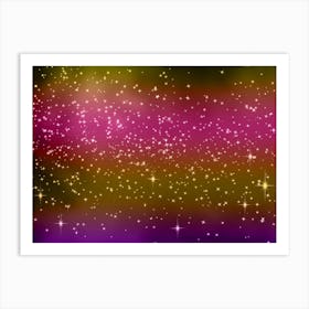 Yellow,Pink,Orange,Purple Shining Star Background Art Print