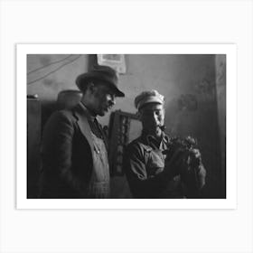 Untitled Photo, Possibly Related To Pomp Hall, Tenant Farmer, Talking To Another Farmer As He Waits At The Smith Art Print