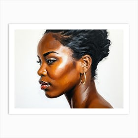 Side Profile Of Beautiful Woman Oil Painting 179 Art Print