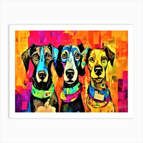 Doggy 3D - Doggy Trio Art Print