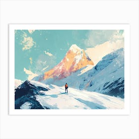 Man On A Mountain 1 Art Print