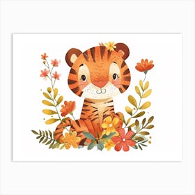 Little Floral Tiger 4 Art Print