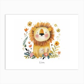 Little Floral Lion 3 Poster Art Print