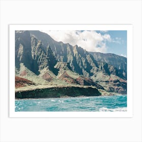 Na Pali Coast From The Ocean On The Island Kauai Of Hawaii Art Print