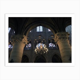 Chandelier Inside the Old Notre Dame Cathedral (Paris Series) Art Print