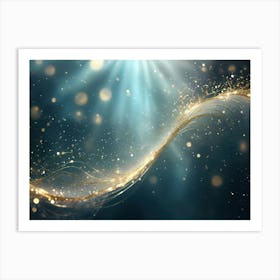 Sparkling golden waves in the sea 4 Art Print