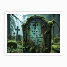 A Decaying Signboard At The Infamous Haunted Cemetery Letters Of The Signboard Are Weather Beaten A (11) Art Print