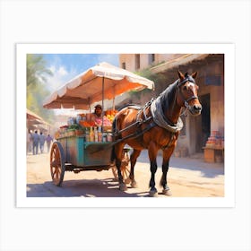 Horse Cart And Spice Vendor Art Print