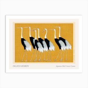 Japanese Red Crown Cranes Poster Art Print