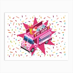 Ice Cream Van Print Art Print