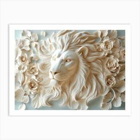 3d Lion Exquisite Art Print