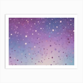 A Scattering Of Silver Stars On A Gradient Background Of Pink, Purple, And Blue, Creating A Dreamy And Whimsical Effect Art Print