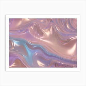 Abstract Background Of Swirling, Iridescent Colors Resembling Flowing Liquid Or Fabric Art Print