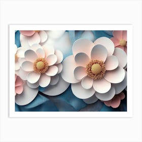 3d Flower with Circles 1 Art Print