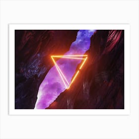 Neon landscape: Triangle [synthwave/vaporwave/cyberpunk] — aesthetic retrowave neon poster Art Print