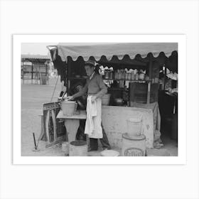 Dishwasher At Hamburger Stand, County Fair, Gonzales, Texas By Russell Lee Art Print