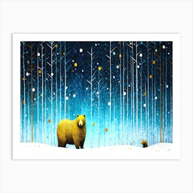 Winter Bear Viral - Bear In The Snow Art Print