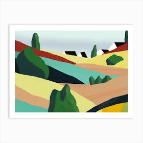 Landscape With Houses Art Print