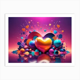 Colorful Heart Creative Art Print 9 Art Print